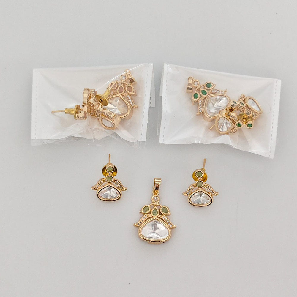 Rajwadi Collection Designer Polki Kundan Pendant Set