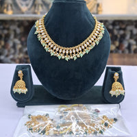 Rajwadi Collection Elegant Pota Stone And Beads Necklace Set