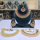 Rajwadi Collection Elegant Pota Stone And Beads Necklace Set