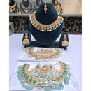 Rajwadi Collection Elegant Pota Stone And Beads Necklace Set