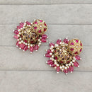 Rajwadi Collection Sparkling Crystal Stone And Beads Jhumki Earrings