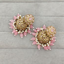 Rajwadi Collection Sparkling Crystal Stone And Beads Jhumki Earrings