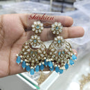 Rajwadi Collection Ethnic Pota Stone And Beads Dangler Earrings