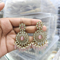 Rajwadi Collection Ethnic Pota Stone And Beads Dangler Earrings