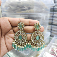 Rajwadi Collection Ethnic Pota Stone And Beads Dangler Earrings