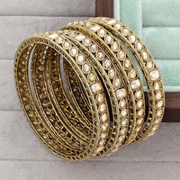 Rajwadi Collection Shimmer Crystal Stone Bangles Set
