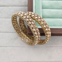 Rajwadi Collection Shimmer Crystal Stone Bangles Set