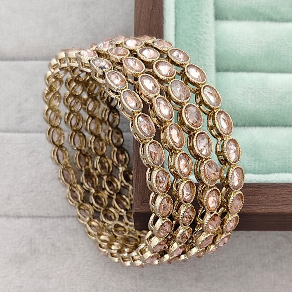 Rajwadi Collection Shimmer Crystal Stone Bangles Set