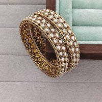 Rajwadi Collection Shimmer Crystal Stone Bangles Set