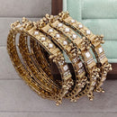 Rajwadi Collection Shimmer Crystal Stone Bangles Set