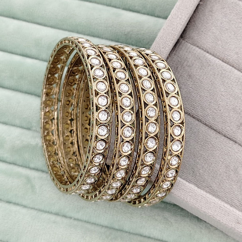Rajwadi Collection Heritage Pota Stone Bangles Set