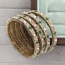 Rajwadi Collection Heritage Pota Stone Bangles Set