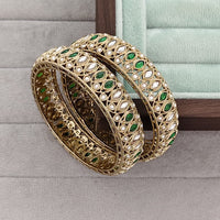 Rajwadi Collection Heritage Pota Stone Bangles Set