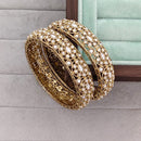 Rajwadi Collection Heritage Pota Stone Bangles Set