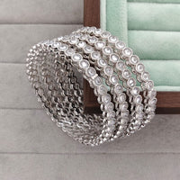 Rajwadi Collection Shimmer Crystal Stone Bangles Set
