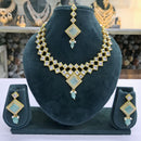 Rajwadi Collection Glam Crystal Stone Beads And Pearl Traditional Necklace Set
