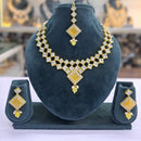 Rajwadi Collection Glam Crystal Stone Beads And Pearl Traditional Necklace Set
