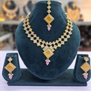 Rajwadi Collection Glam Crystal Stone Beads And Pearl Traditional Necklace Set