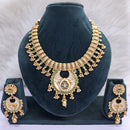 Rajwadi Collection Heritage Pota Stone And Pearl Meenakari Necklace Set