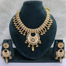 Rajwadi Collection Heritage Pota Stone And Pearl Meenakari Necklace Set