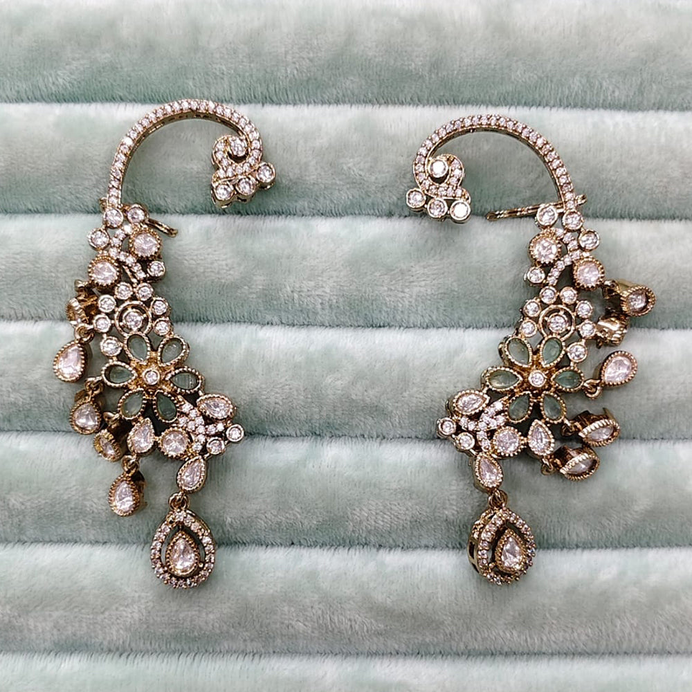 Rajwadi Collection Glamorous American Diamond (Left & Right) Ear Cuff Earrings