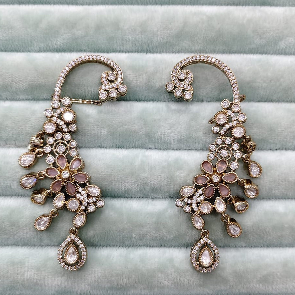 Rajwadi Collection Glamorous American Diamond (Left & Right) Ear Cuff Earrings