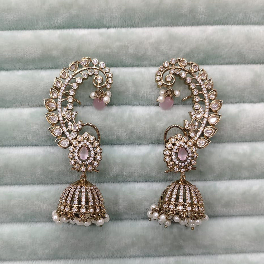 Rajwadi Collection Glamorous American Diamond (Left & Right) Ear Cuff Earrings