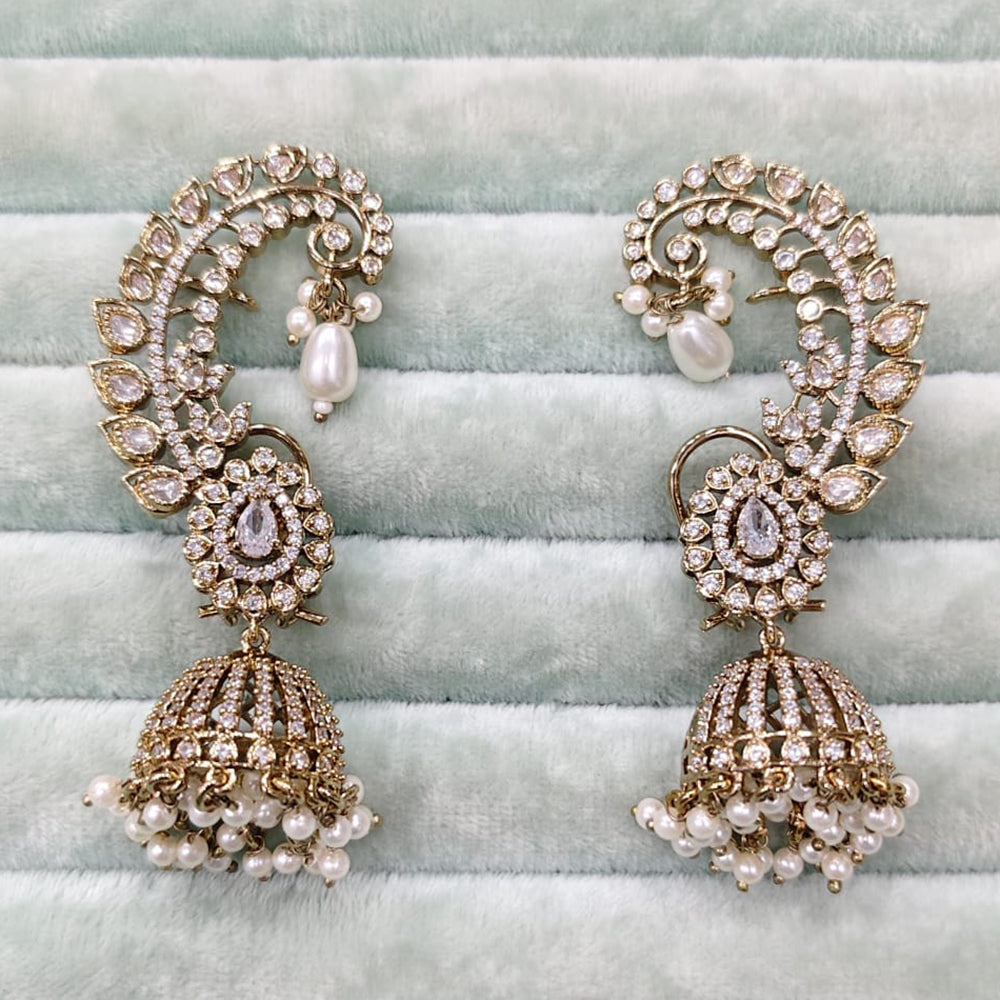 Rajwadi Collection Glamorous American Diamond (Left & Right) Ear Cuff Earrings
