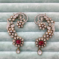 Rajwadi Collection Glamorous American Diamond (Left & Right) Ear Cuff Earrings