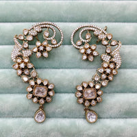 Rajwadi Collection Glamorous American Diamond (Left & Right) Ear Cuff Earrings