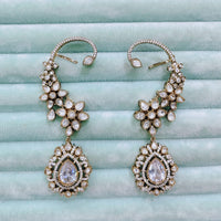 Rajwadi Collection Glamorous American Diamond (Left & Right) Ear Cuff Earrings