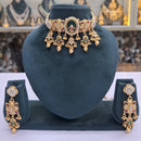 Rajwadi Collection Pota Stone And Pearl Statement Choker Necklace Set