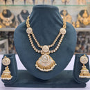 Rajwadi Collection Polki Kundan Pearl And Beads Meenakari Statement Necklace Set