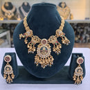 Rajwadi Collection Pota Stone Pearl And Beads Statement Necklace Set