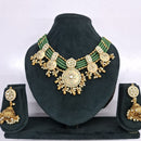 Rajwadi Collection Polki Kundan Pearl And Beads Meenakari Statement Necklace Set