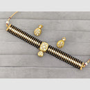 Rajwadi Collection Traditiona Kundan Stone And Pearl Choker Necklace Set