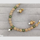 Rajwadi Collection Glam Crystal Stone Beads And Pearl Designer Necklace Set