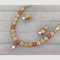 Rajwadi Collection Glam Crystal Stone Beads And Pearl Designer Necklace Set
