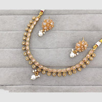 Rajwadi Collection Glam Crystal Stone Beads And Pearl Designer Necklace Set