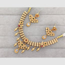 Rajwadi Collection Glam Pota Stone Beads And Pearl Traditional Necklace Set