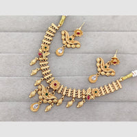 Rajwadi Collection Glam Pota Stone Beads And Pearl Traditional Necklace Set