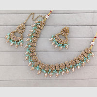 Rajwadi Collection Glam Crystal Stone Beads And Pearl Designer Necklace Set