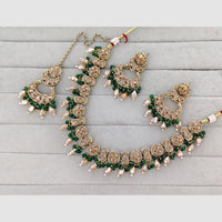 Rajwadi Collection Glam Crystal Stone Beads And Pearl Designer Necklace Set