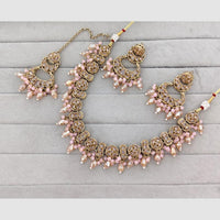 Rajwadi Collection Glam Crystal Stone Beads And Pearl Designer Necklace Set
