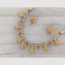 Rajwadi Collection Traditional Pota Stone Temple Necklace Set