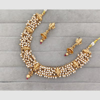 Rajwadi Collection Traditional Pota Stone Temple Necklace Set