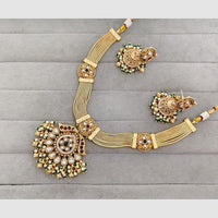 Rajwadi Collection Glam Pota Stone Beads And Pearl Designer Necklace Set