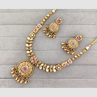 Rajwadi Collection Glam Pota Stone Beads And Pearl Designer Necklace Set