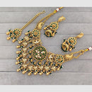 Rajwadi Collection Glam Pota Stone  And Pearl Traditional Designer Necklace Set