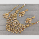 Rajwadi Collection Glam Pota Stone  And Pearl Traditional Designer Necklace Set